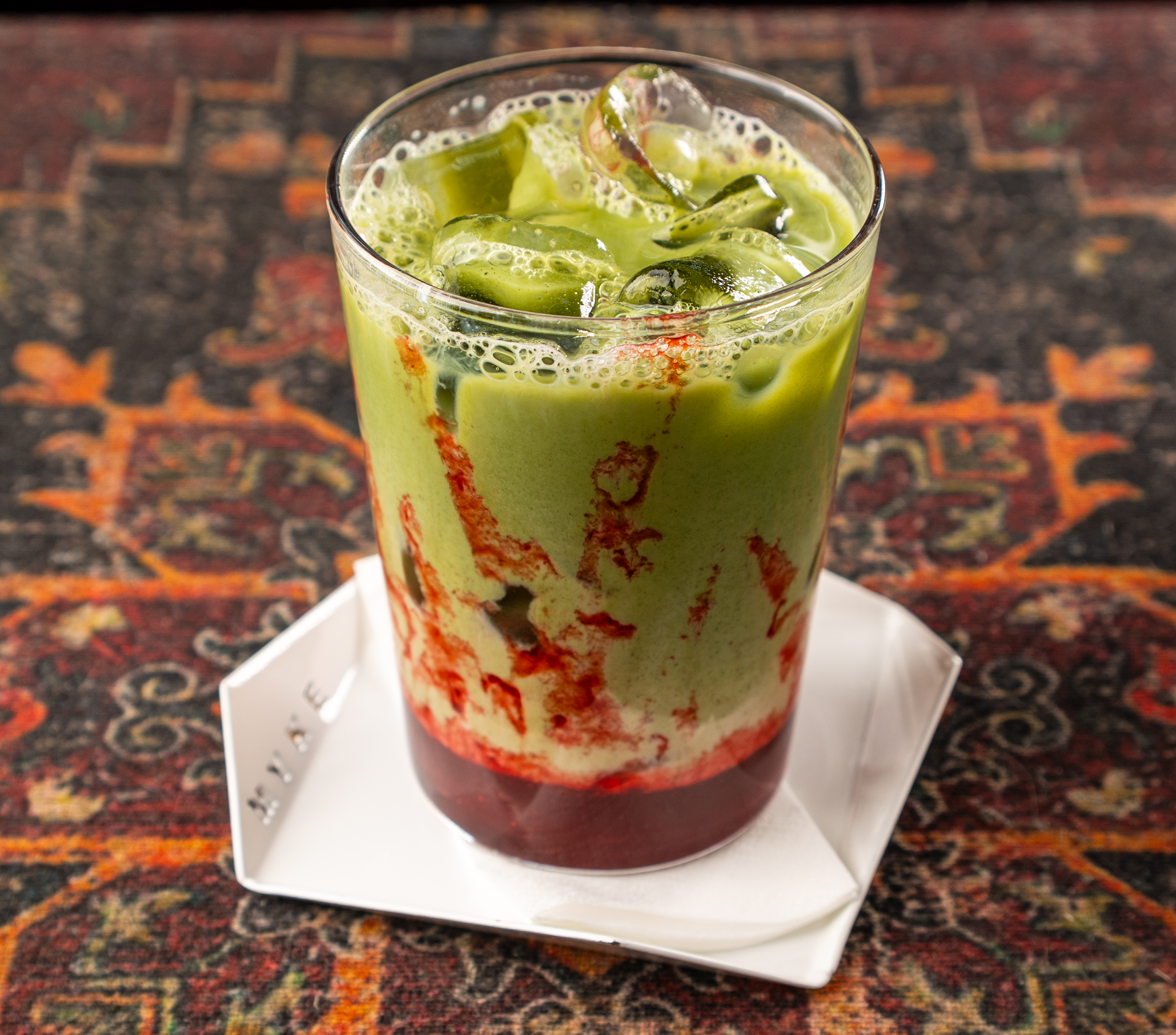 ICE STRAWBERRY MATCHA LATTE